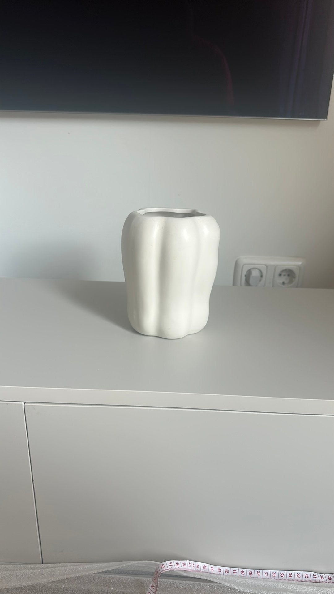 Off white japandi vaas, Huis en Inrichting, Ophalen, Overige kleuren, 16 cm, Nieuw
