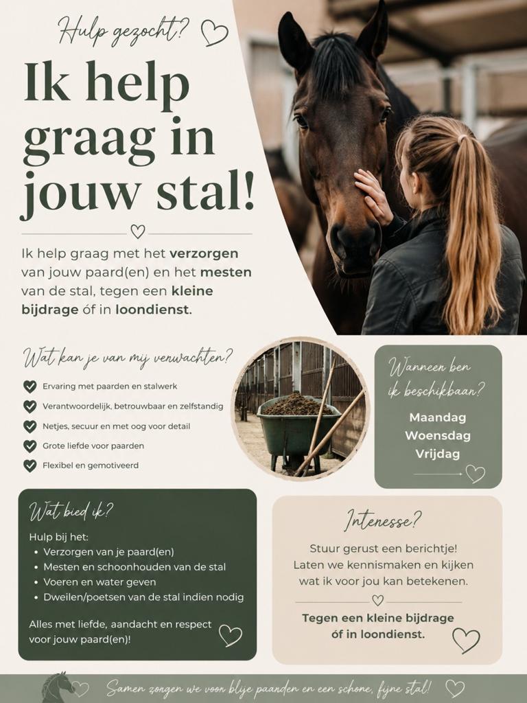 Stalhulp aangeboden, Dieren en Toebehoren