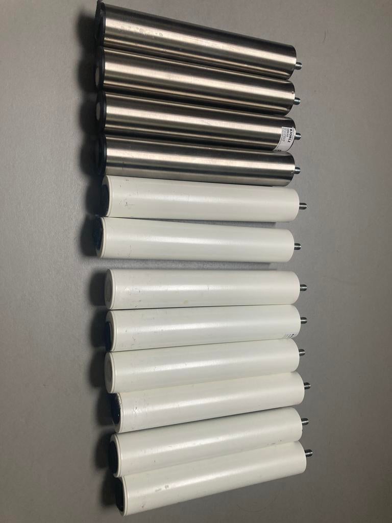 12 Ikea Bjorli bedpoten kastpoten 4 zilver 8 wit, 90 cm, Eenpersoons, Wit, Ophalen of Verzenden