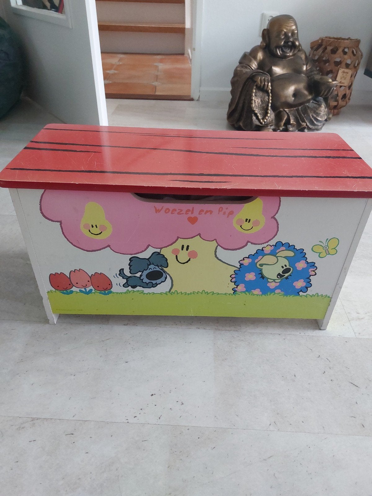 Woezel en Pip houten kist - 59x26xh31 cm, Ophalen, Gebruikt, 50 tot 100 cm, 5 – 50