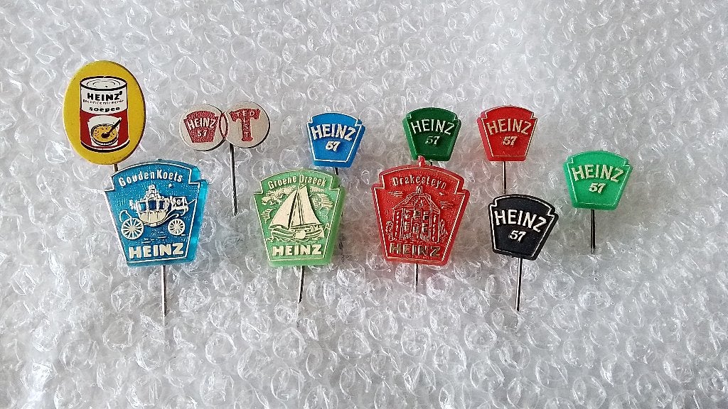 10 verschillende speldjes heinz, Ophalen of Verzenden, Zo goed als nieuw, Overige onderwerpen