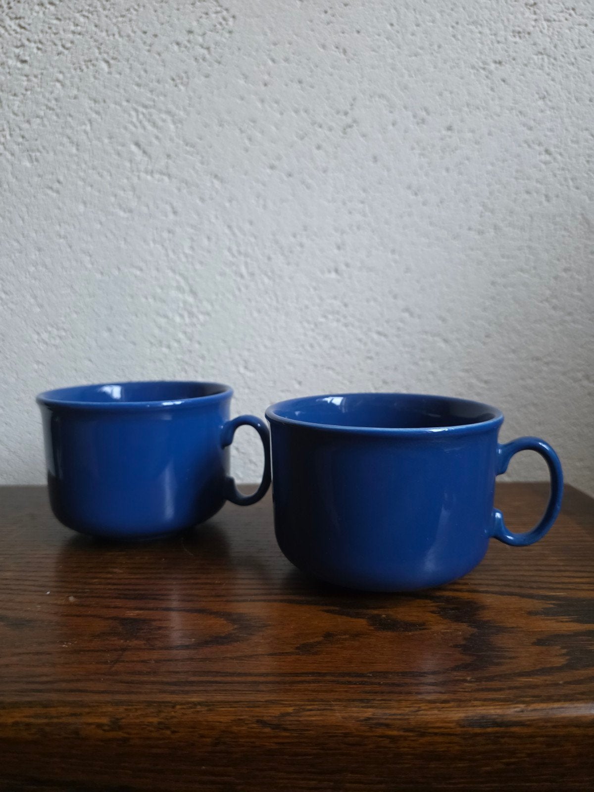 2 blauwe thee/soep mokken - Just Mugs, Overige merken, Keramiek, Zo goed als nieuw, Overige stijlen