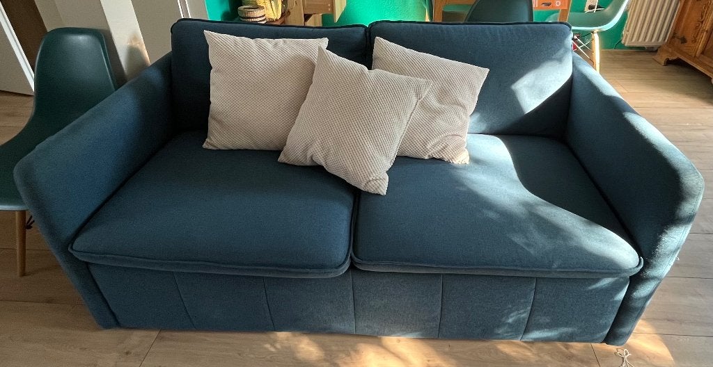 Slaapbank, Ophalen, Gebruikt, 90 cm, Blauw