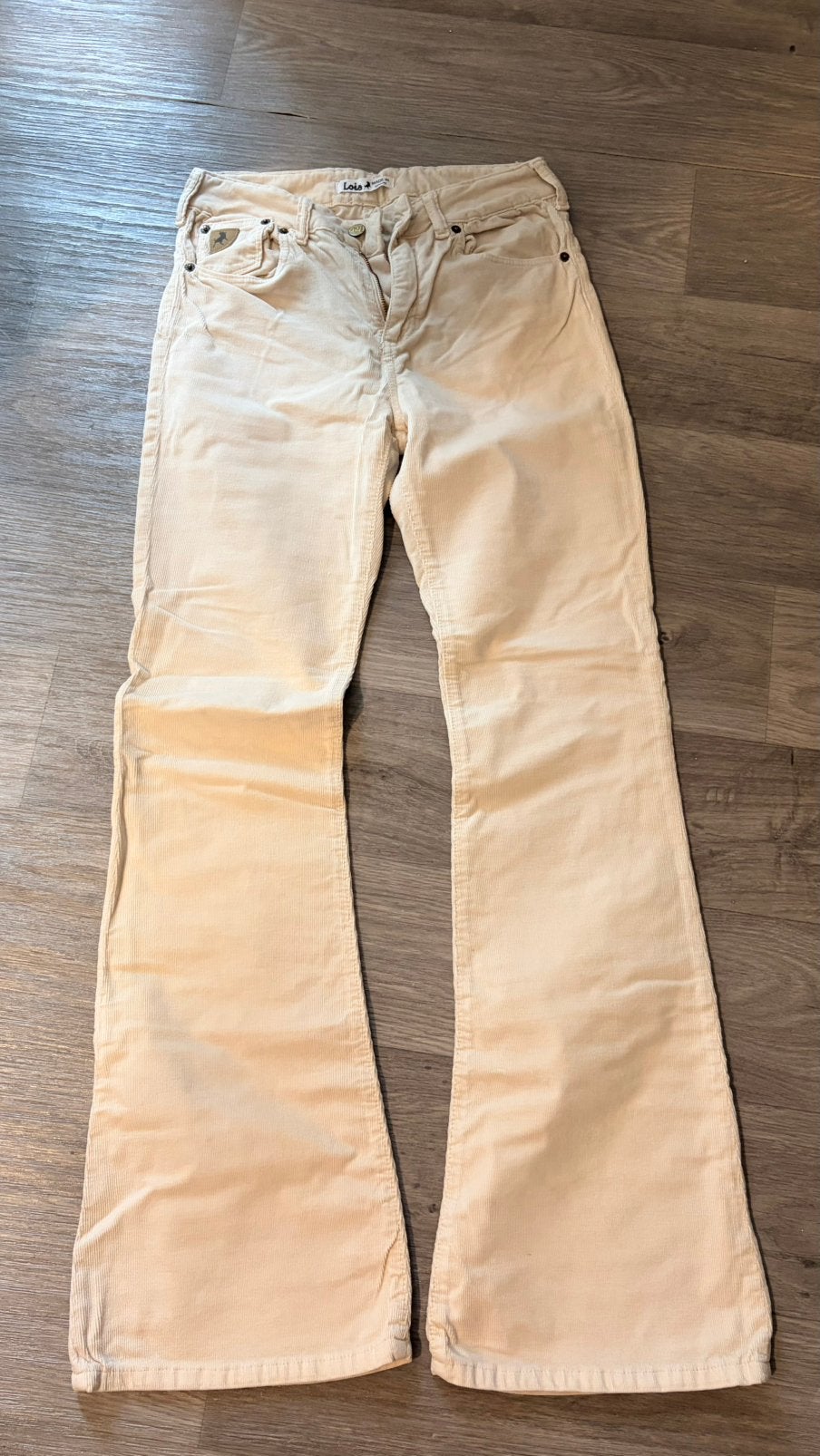 Off-white rib flared jeans Lois 27/32, Kleding | Dames, Spijkerbroeken en Jeans, Ophalen of Verzenden, Zo goed als nieuw, Overige kleuren