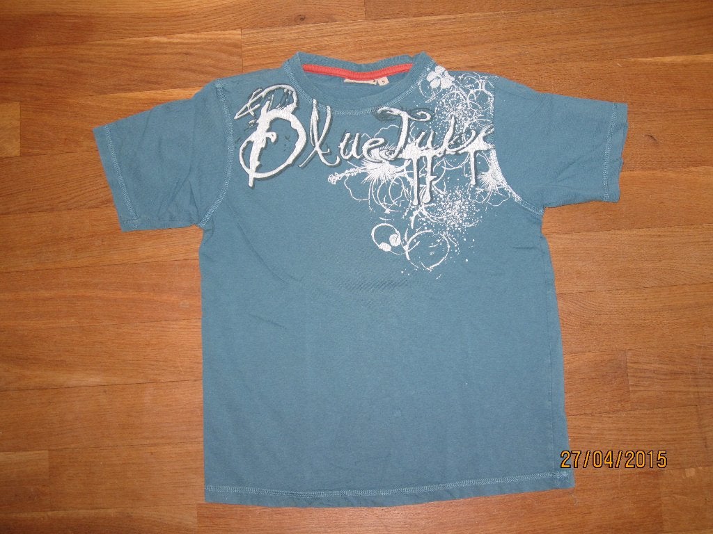 Blue Seven Vintage petrol shirt maat S (maat 140), Gebruikt, Blue seven, Ophalen of Verzenden, Shirt of Longsleeve