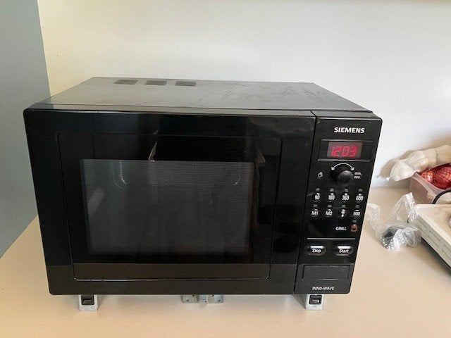 Siemens inno-wave (inbouw)magnetron HF 17566 zwart z.g.a.n., Ophalen, Inbouw, Draaiplateau, 45 tot 60 cm