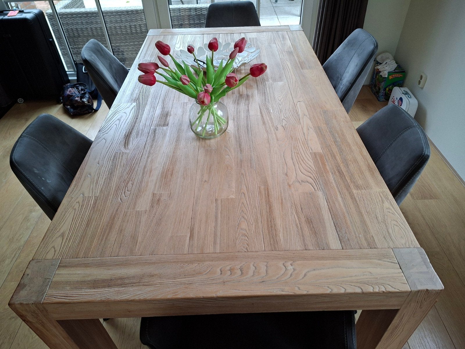 eettafel van Henders & Hazels eikenhout 6 pers., Huis en Inrichting, Tafels | Eettafels, Ophalen, Gebruikt, Eikenhout, 50 tot 100 cm