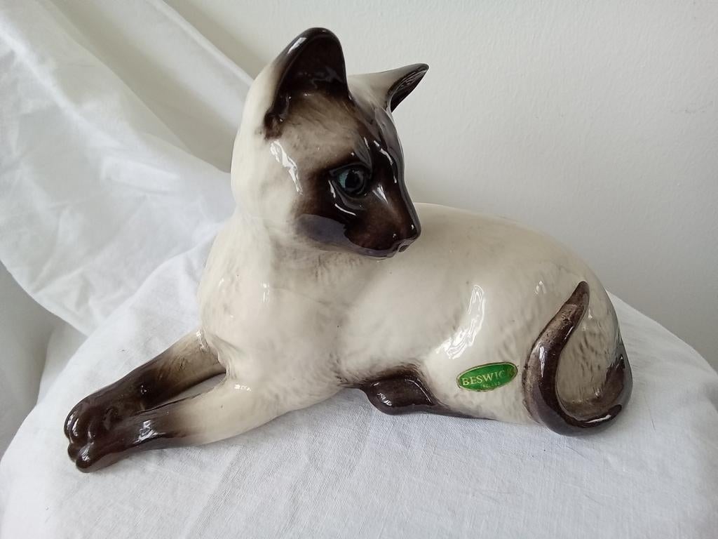 Beswick porseleinen Siamese kat, Antiek en Kunst, Antiek | Porselein, Ophalen of Verzenden