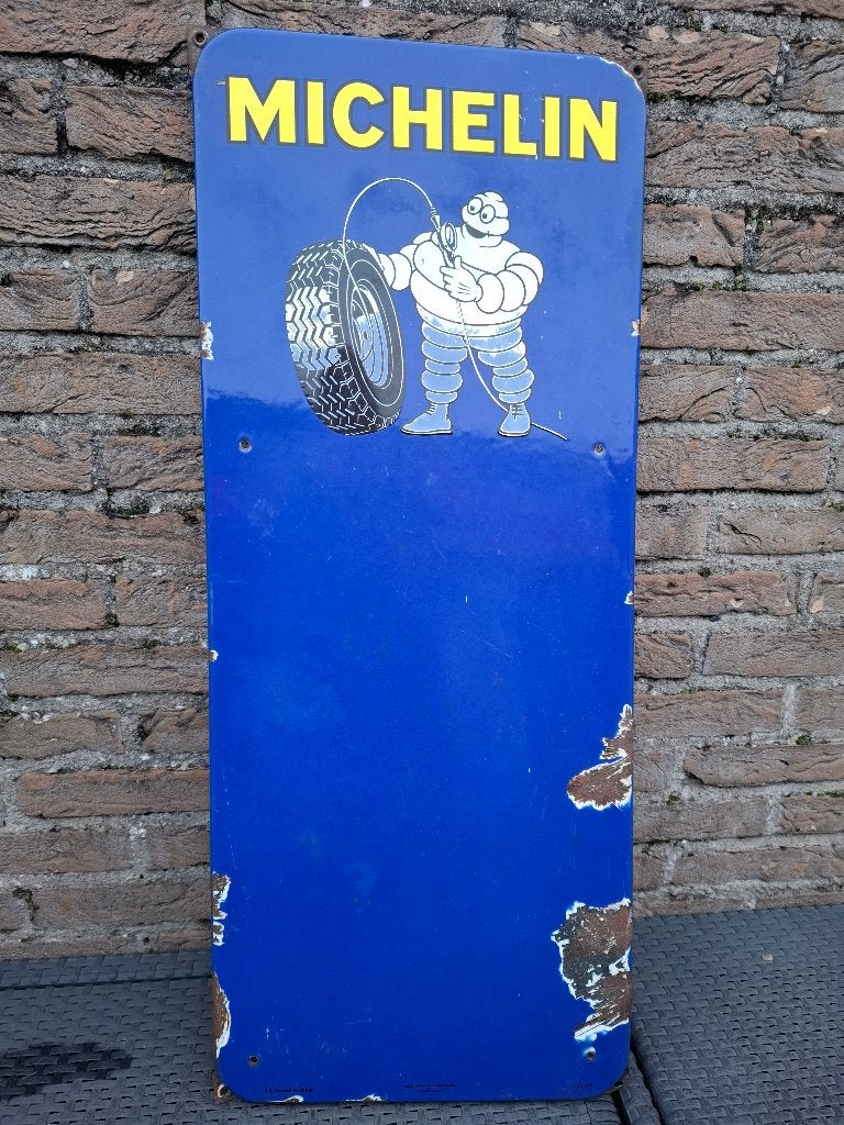 Emaillebord Michelin, Verzamelen, Automerken, Motoren en Formule 1, Nieuw, Auto's, Ophalen of Verzenden