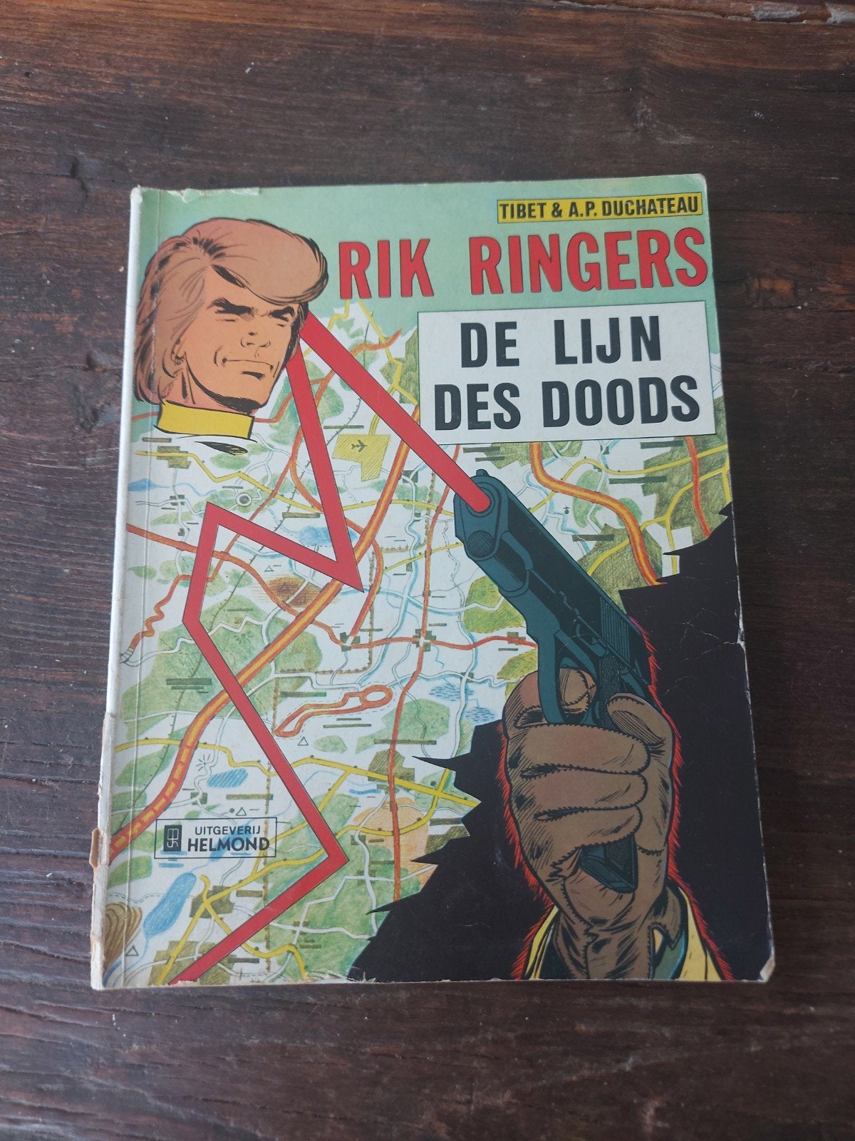 Rik Ringers stripboek lijn des doods 1976, Gelezen, Eén stripboek, Ophalen of Verzenden, Tibet en A.P. Duchateau