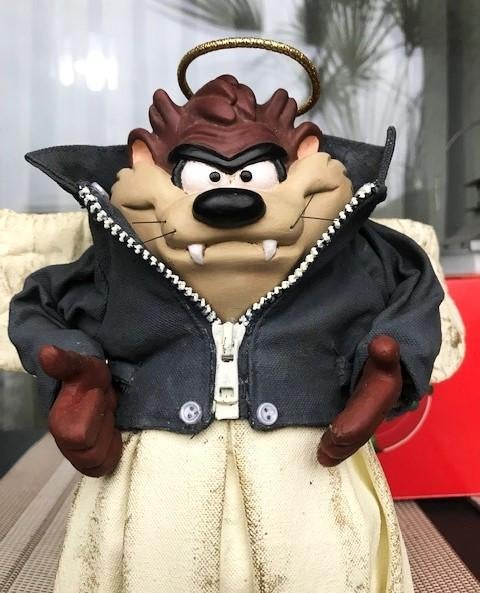 Taz Tasmanian Devil Cartoon 1996 Biker Angel😎👌🤗🎁, Verzamelen, Stripfiguren, Ophalen of Verzenden, Overige figuren, Zo goed als nieuw