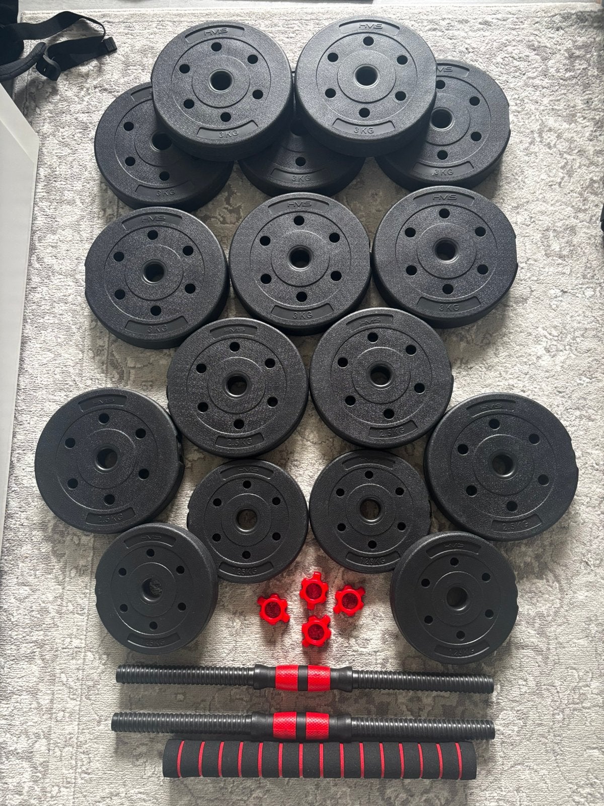HMS verstelbare dumbell set - 40 kg, Sport en Fitness, Ophalen, Zo goed als nieuw, Dumbbell