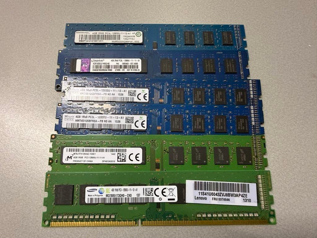 4GB DDR3 PC3-12800U RAM Geheugenkaart, Computers en Software, RAM geheugen, DDR3, Ophalen of Verzenden, Zo goed als nieuw, Desktop