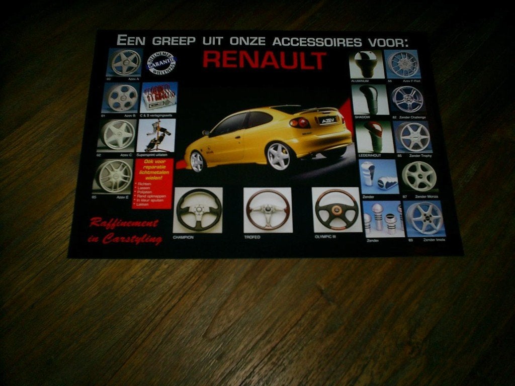 Renault Accessoires 1997 2 pag., Verzenden, Zo goed als nieuw, Renault