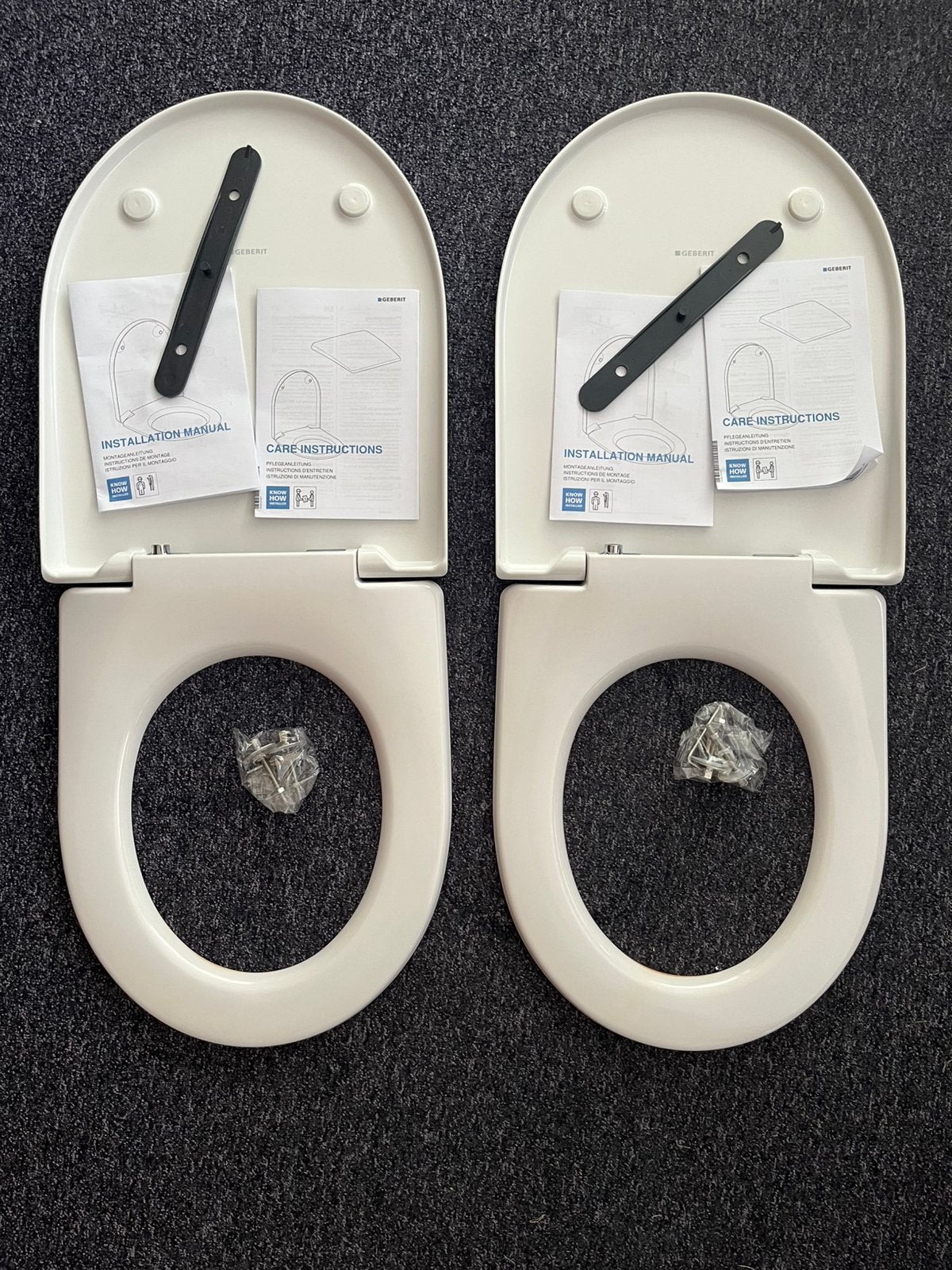Geberit iCon wc/toilet zitting/bril 2 stuks met softclose, Doe-het-zelf en Verbouw, Sanitair, Ophalen of Verzenden, Gebruikt, Toilet