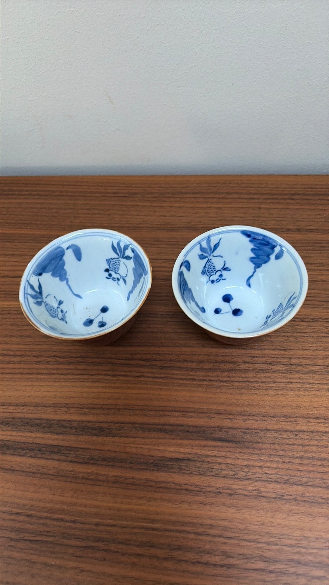 2 Chinees porselein Kapucijner kommetjes Batavia bruin, Ophalen of Verzenden