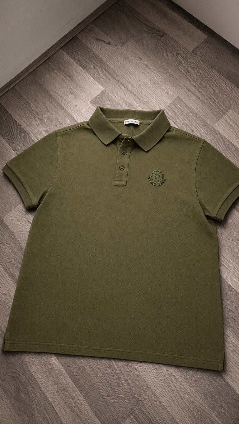 Moncler Polo Shirt Groen - Maat L/M, Ophalen of Verzenden, Zo goed als nieuw, Maat 48/50 (M), Groen