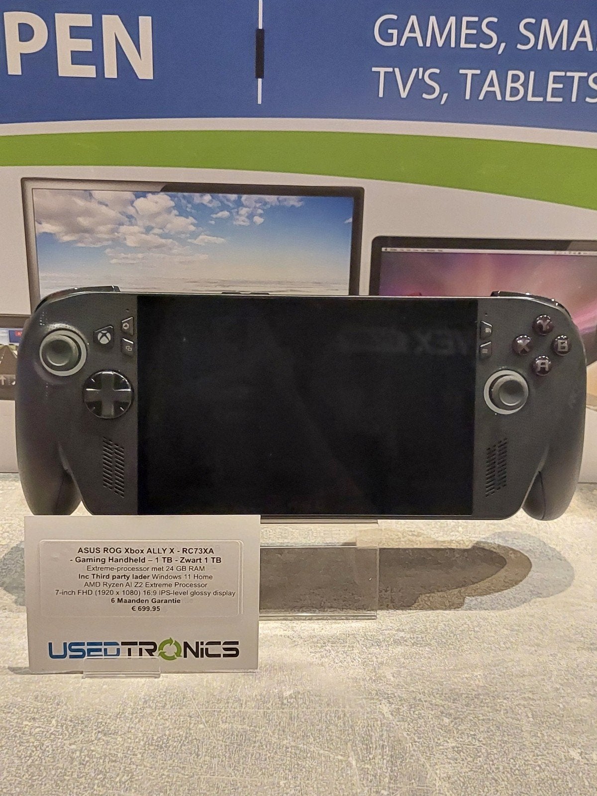 ASUS ROG Ally X Gaming Handheld 1TB Zwart + Oplader, Spelcomputers en Games, Ophalen of Verzenden, ASUS, Zo goed als nieuw