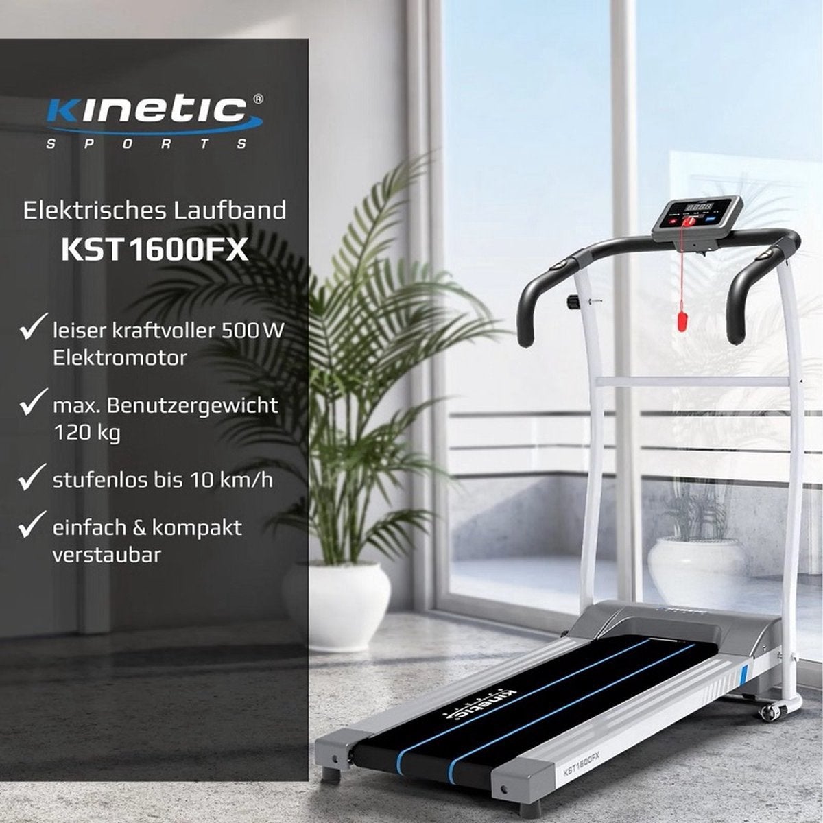 KINETIC Sports KST1600 - Loopband - 500 Watt -, Ophalen, Zo goed als nieuw, Benen, Overige typen