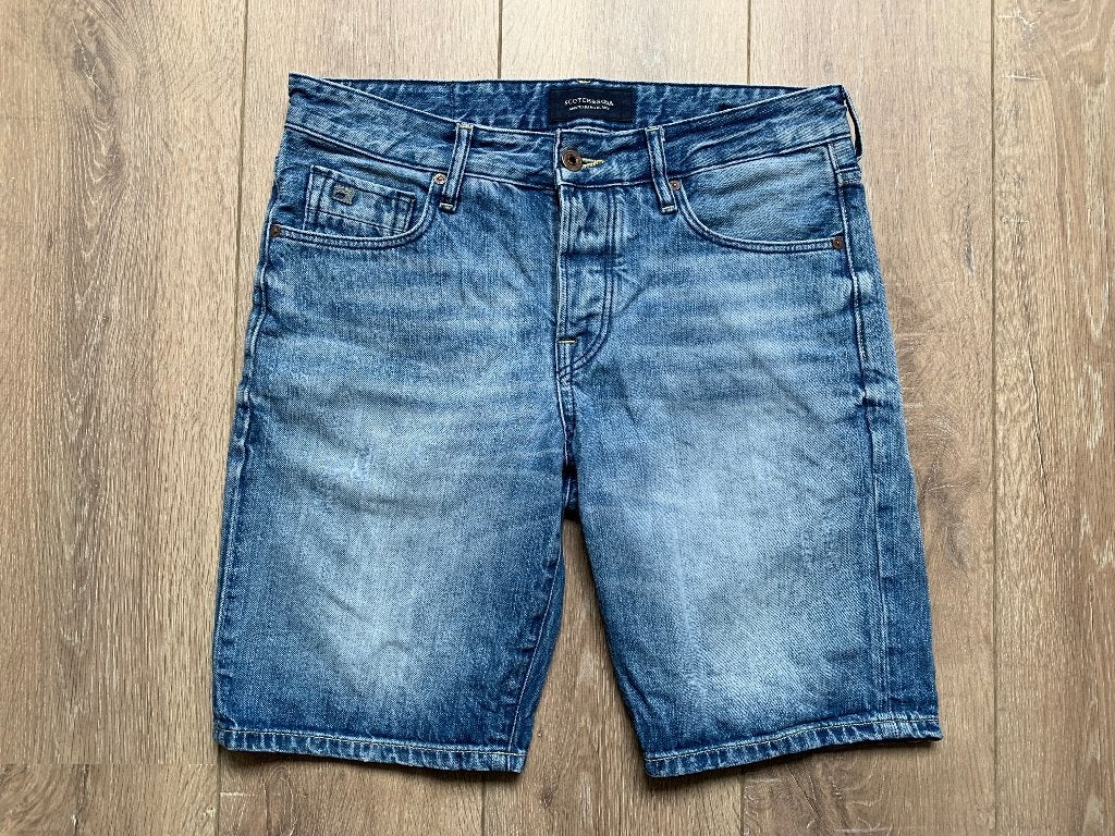 Scotch&Soda jeans short korte broek destroid blauw W30= S/46, W32 (confectie 46) of kleiner, Zo goed als nieuw, Scotch & Soda