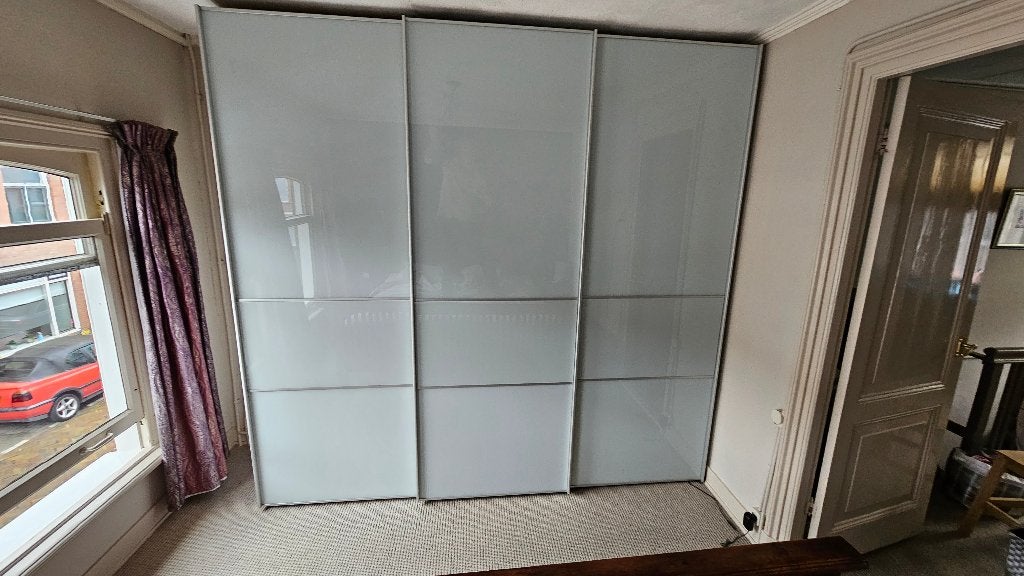 Sinfonie Plus kledingkast - Melkglas - in prijs verlaagd!, Ophalen, Gebruikt, 200 cm of meer, Overige houtsoorten