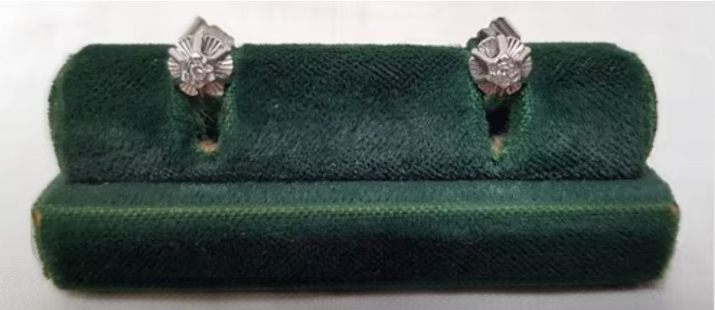 Paar oorstekers 18 kt diamant., Sieraden, Tassen en Uiterlijk, Antieke sieraden, Ophalen of Verzenden, Zilver, Ring
