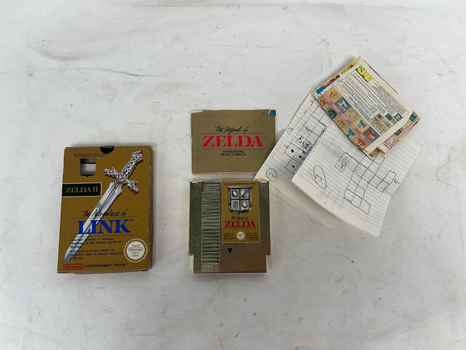 Vintage Zelda II: The Adventure of Link en Legend of Zelda, Gebruikt, 1 speler, Ophalen of Verzenden, Role Playing Game (Rpg)