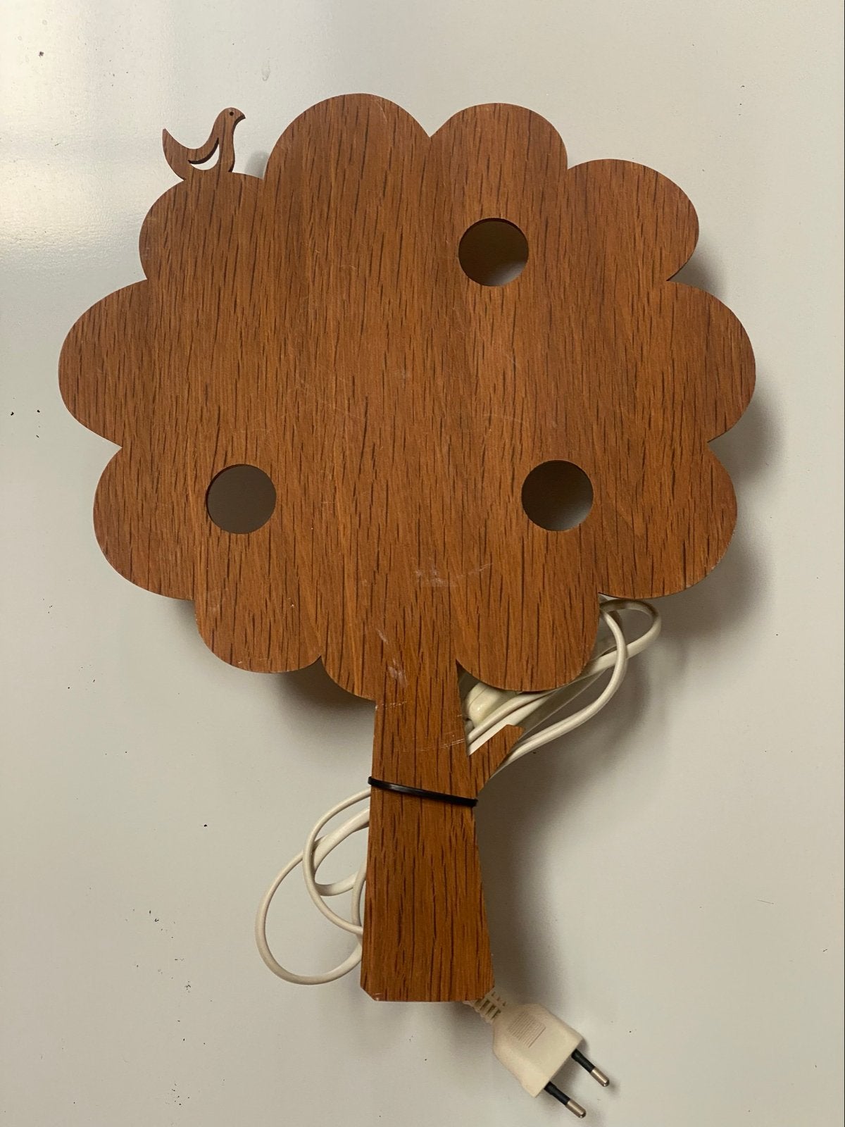 Leuke houten wandlamp in de vorm van een boom, Met schakelaar, Gebruikt, Hout, Bruin