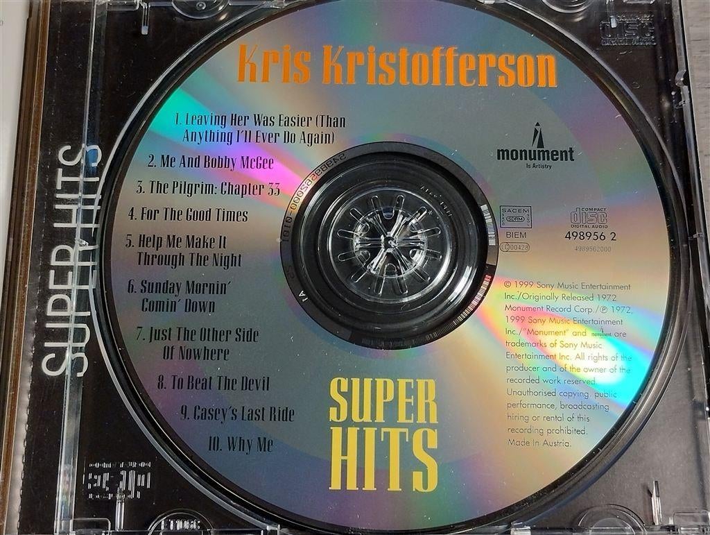 Kris Kristofferson - Super Hits, Ophalen of Verzenden, Zo goed als nieuw