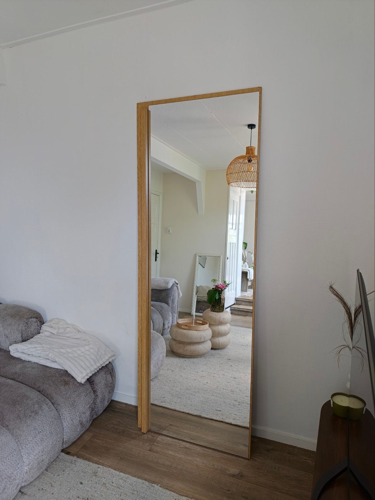 spiegel, groot, Huis en Inrichting, Woonaccessoires | Spiegels, Ophalen, 200 cm of meer, Zo goed als nieuw, Rechthoekig