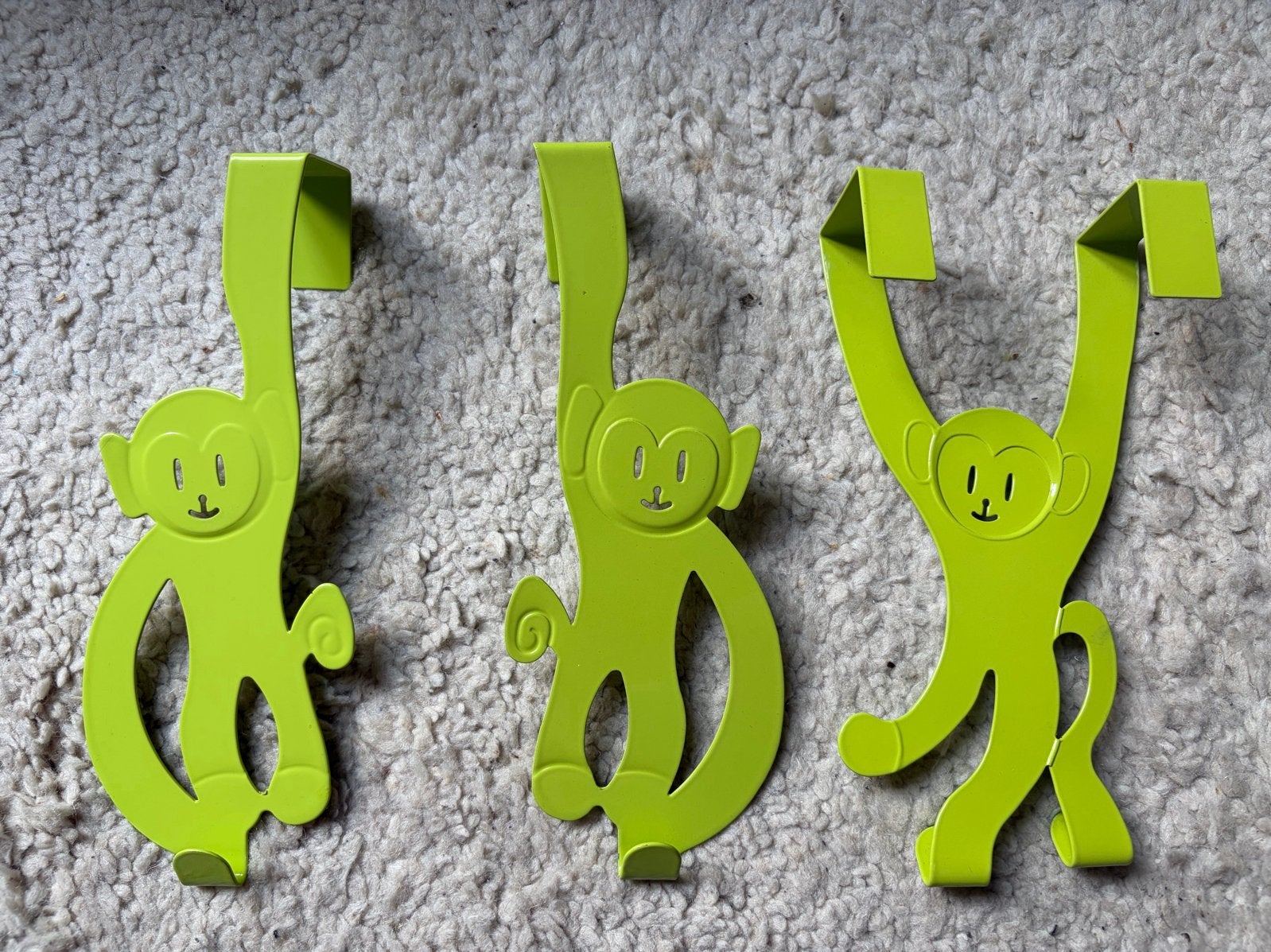 Leuke apen kapstokhaken voor kinderkamer (3 stuks), Gebruikt, Wandhaken, Ophalen of Verzenden, Minder dan 100 cm