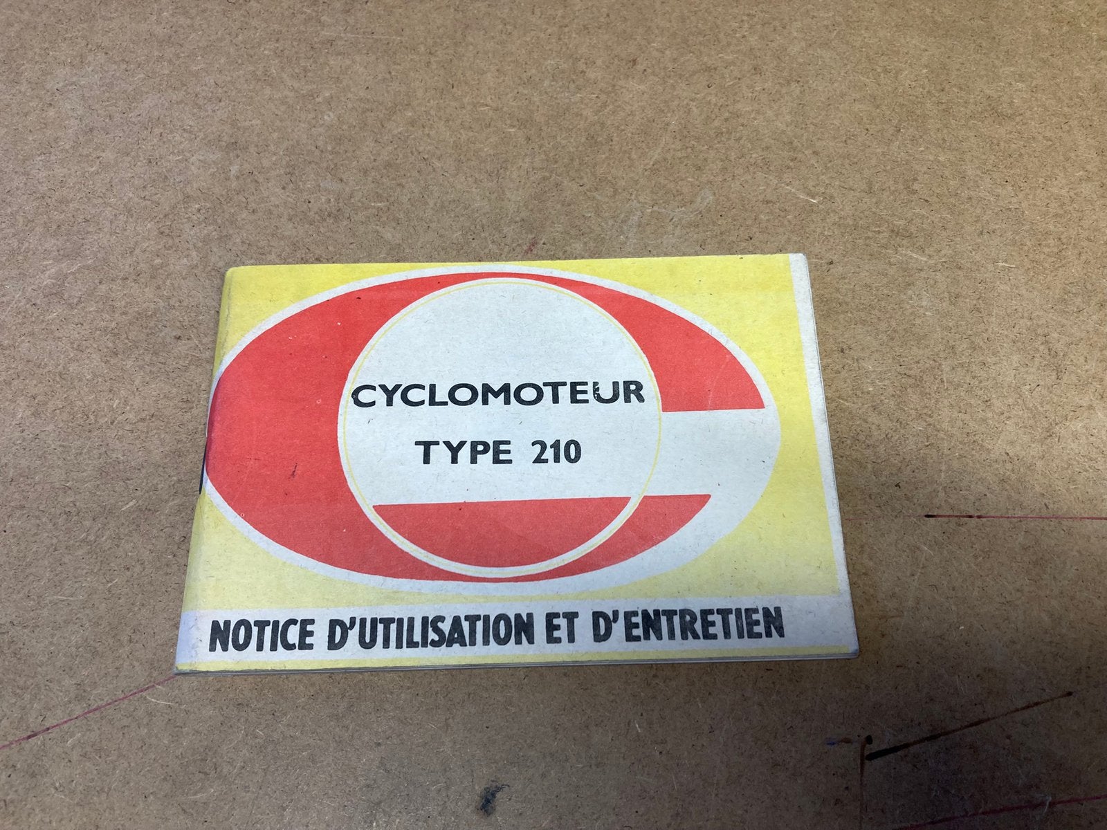 Origineel instruktieboekje CYCLOMOTEUR Type 210 (Franstalig), Ophalen of Verzenden, Zo goed als nieuw