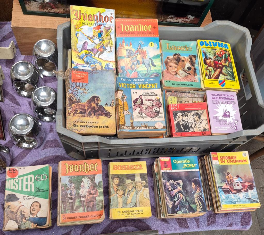 Grote, vintage collectie stripboeken, jaren 50 tot 70, Verzamelen, Ophalen