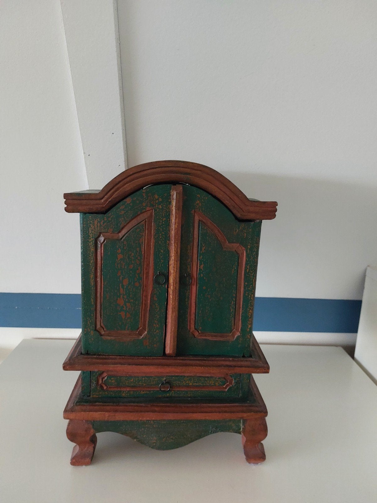 Vintage houten sierkastje sieradenkastje, Antiek en Kunst, Ophalen of Verzenden