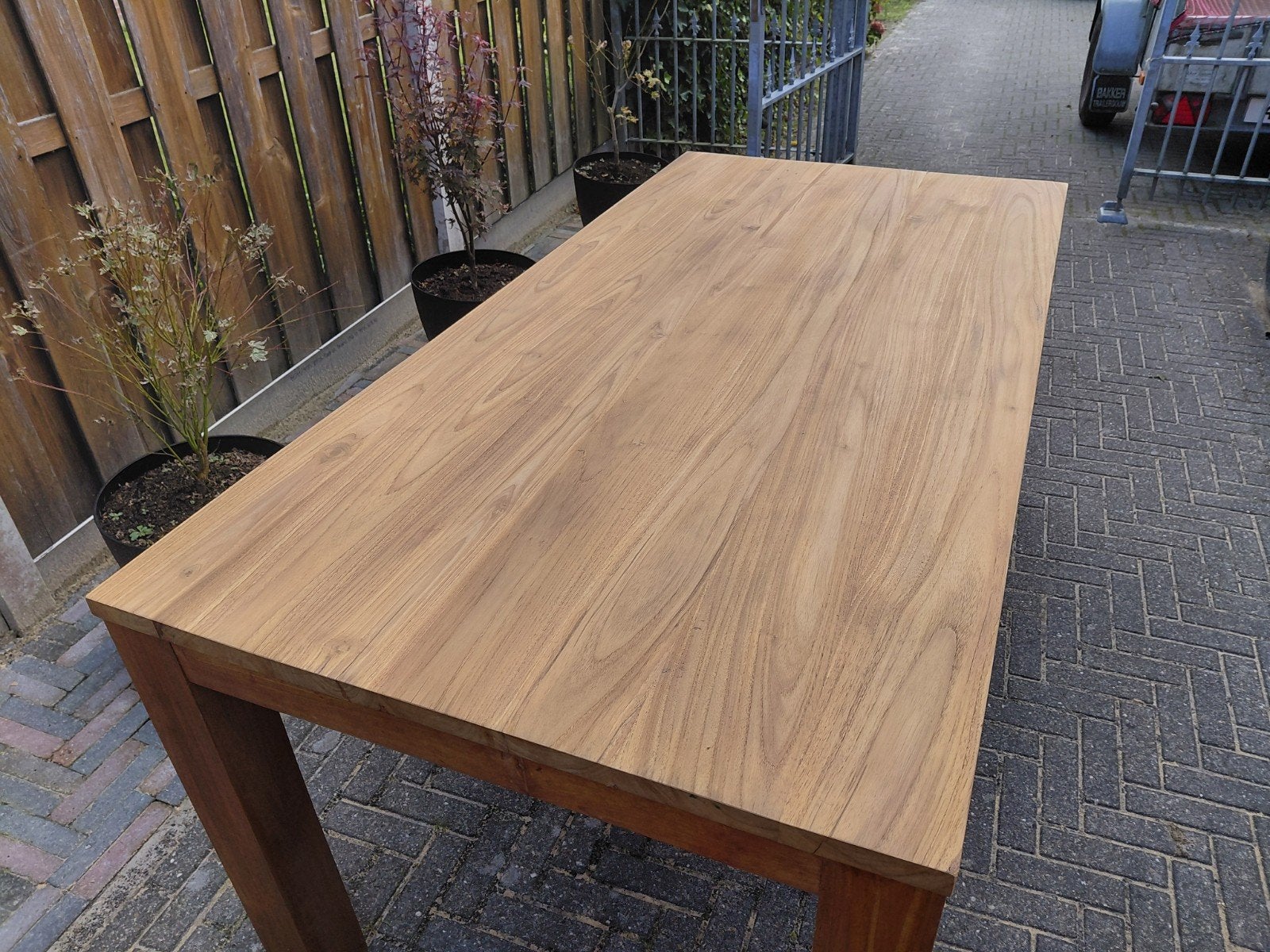 Teak houten eettafel 180x90, Huis en Inrichting, Ophalen, Gebruikt, 50 tot 100 cm, 150 tot 200 cm