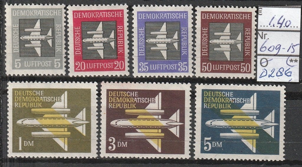 DDR Luchtpostzegels Michel 609-15 Nr.D286p, Verzenden, DDR, Postfris