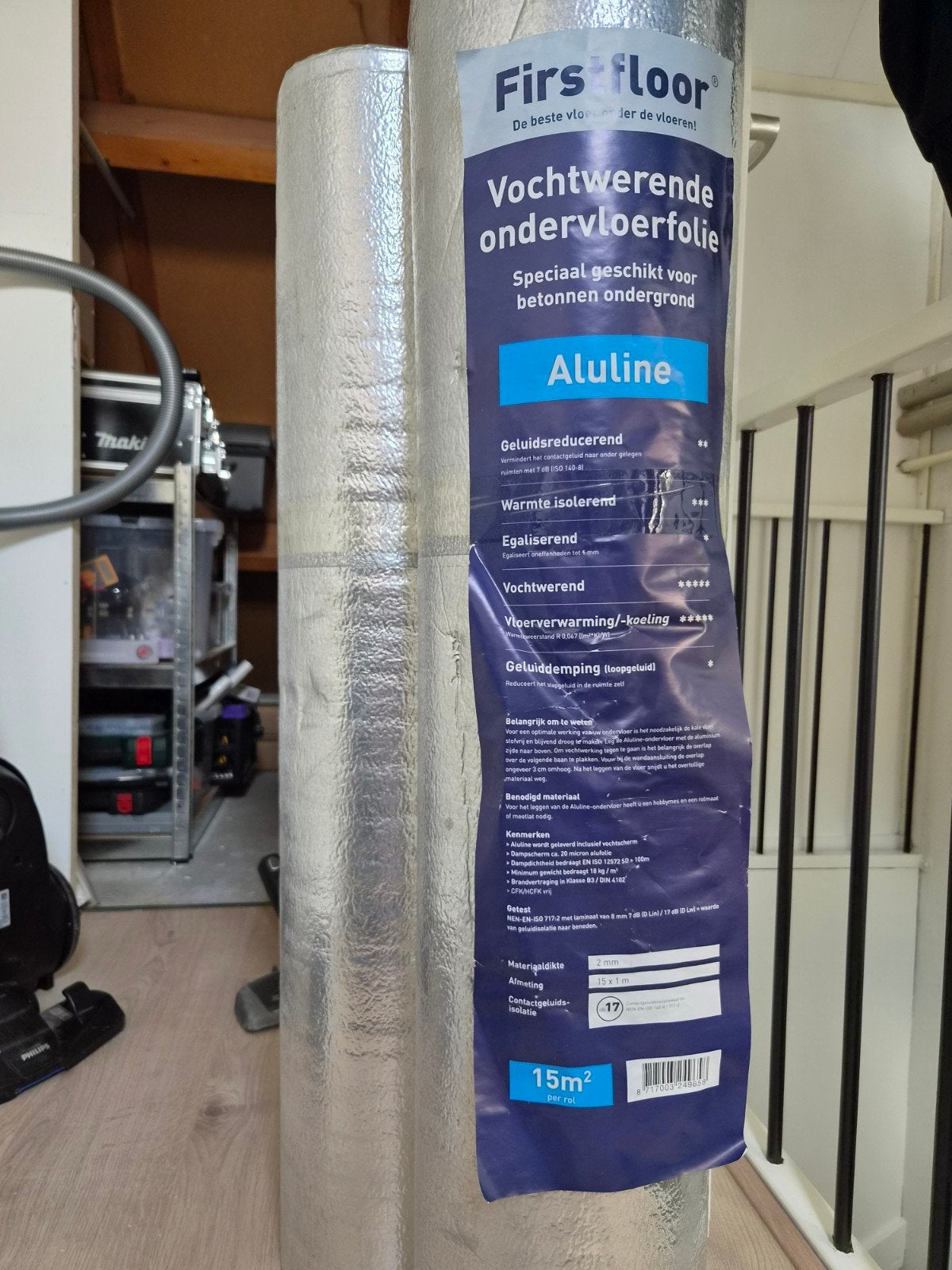 2 rollen First Floor Aluline vochtwerende ondervloerfolie, Overige materialen, Nieuw, 15 m² of meer, Vloerisolatie