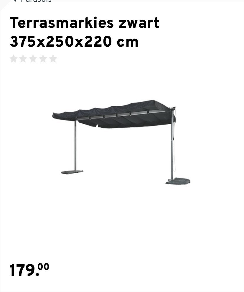 Vrij staande zonneluifel, Ophalen, Gebruikt, Overige typen, 150 tot 300 cm