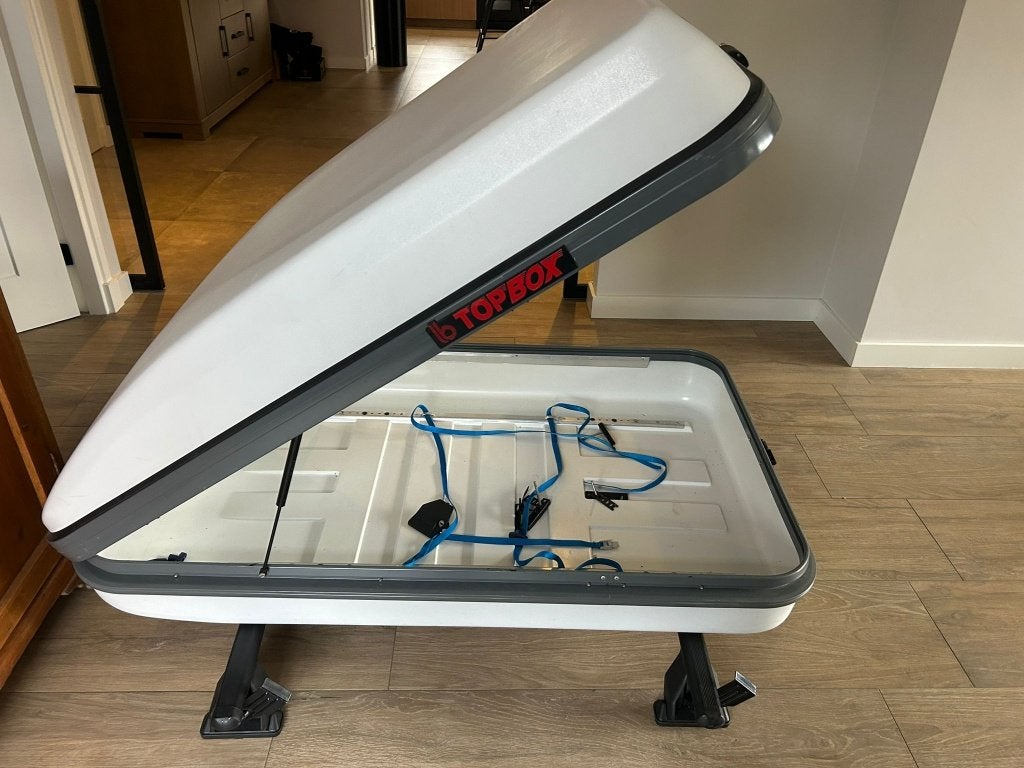 Topbox dakkoffer - 135x80x37cm met Universele dakdragers, Auto diversen, Dakkoffers, Ophalen, Gebruikt