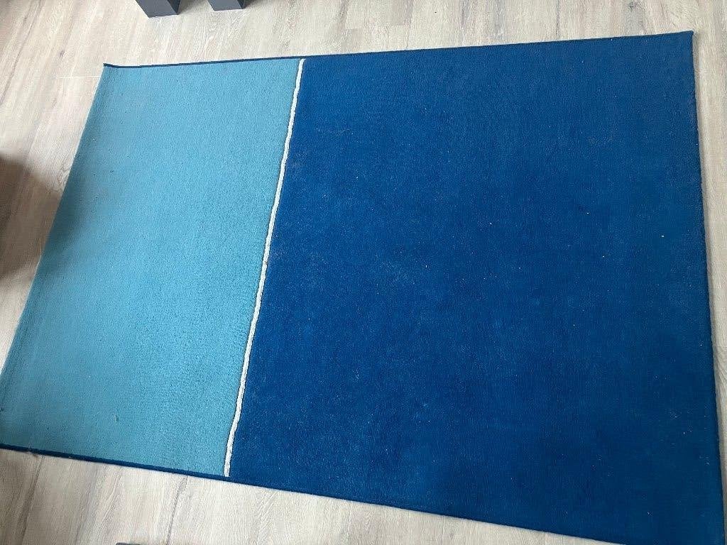 Vloerkleed Ikea Strib maat 200 x 140 donker en licht blauw, Ophalen, 100 tot 150 cm, Blauw, 200 cm of meer