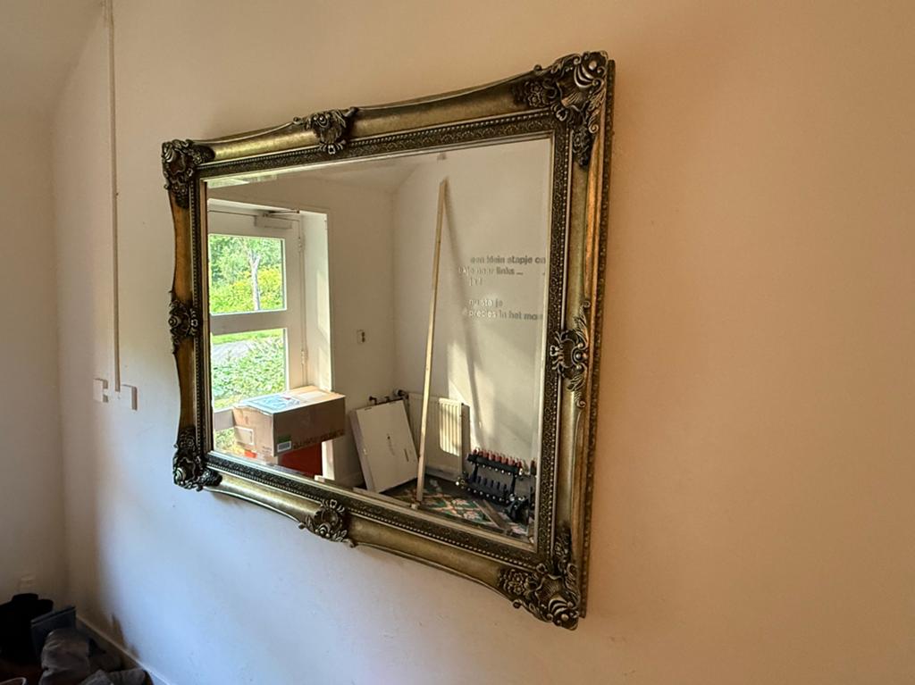 Prachtige brocante spiegel, Antiek en Kunst, Ophalen, Rechthoekig