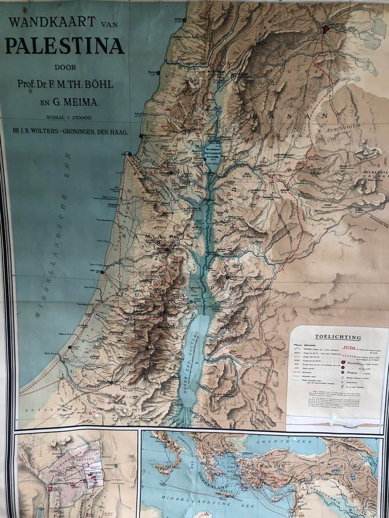 Schoolplaat Palestina; jaren dertig -vijftig, Ophalen of Verzenden, Krijtbord