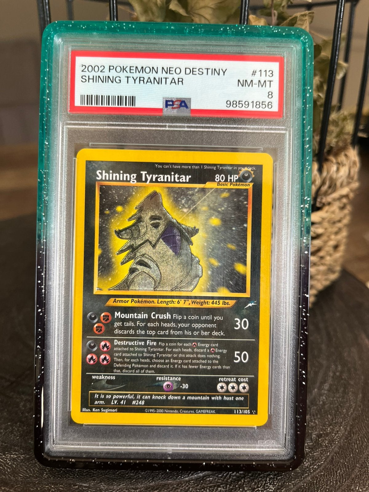 PSA 8 Shining Tyranitar – zeer nette staat voor regrades, Ophalen, Zo goed als nieuw