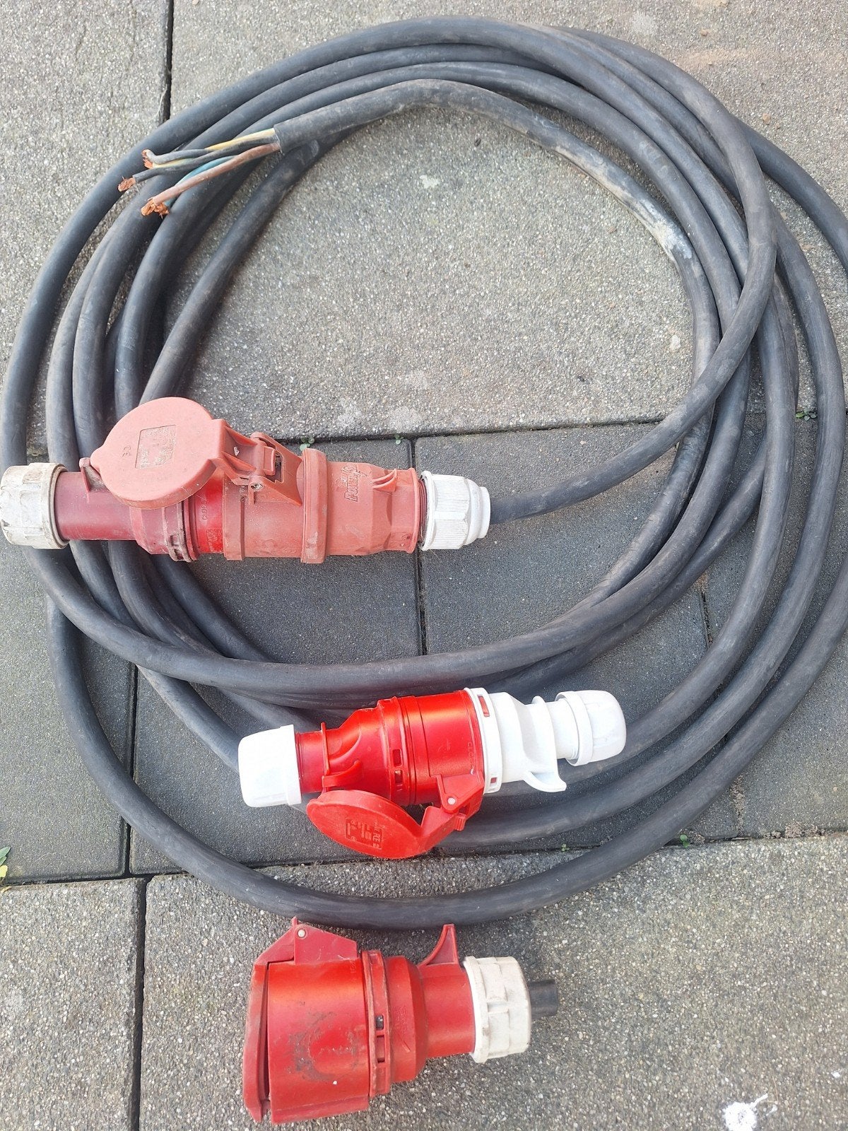380V Kabel 5x6 met CEE stekkers 1x10mtr, Ophalen of Verzenden, Gebruikt, Kabel of Snoer
