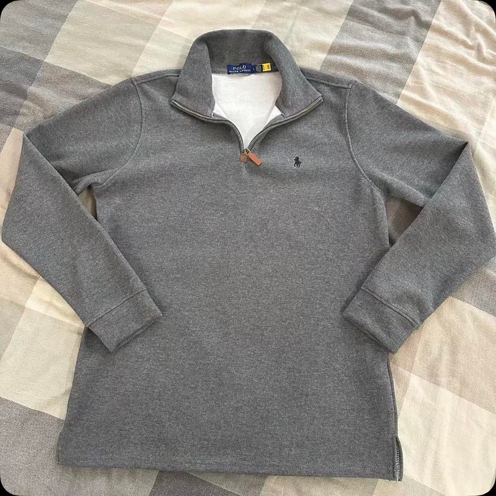 Ralph Lauren Quarter Zip Trui, Ophalen of Verzenden, Zo goed als nieuw, Maat 52/54 (L), Grijs