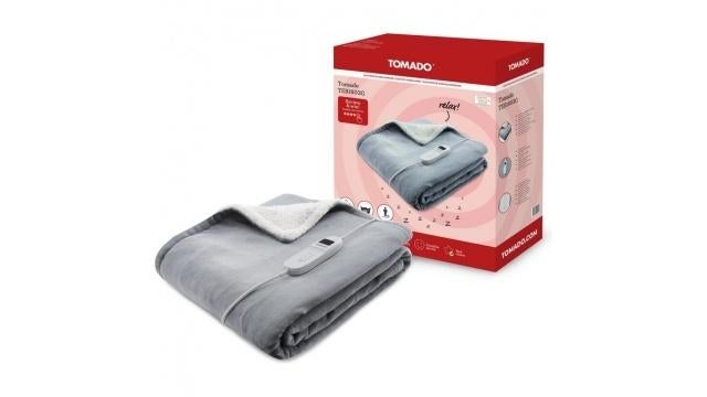 Tomado Elektrische Bovendeken 180x130 cm Grijs/Wit, Eenpersoons, Tomado, Nieuw, Ophalen of Verzenden