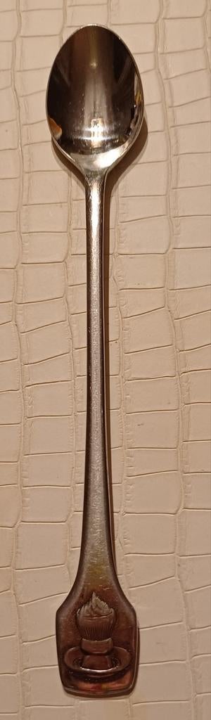 BSF Lange lepel, 20cm. met relief SALE, Antiek en Kunst, Ophalen of Verzenden