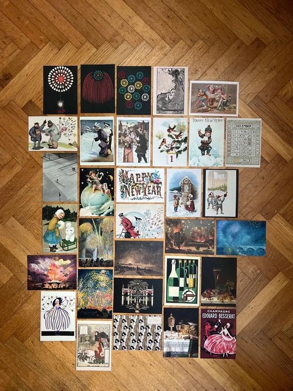 Nostalgische kerstkaarten – nr. 4 – set van 32, Diversen, Kerst, Wandkunstkaarten.nl, Ophalen of Verzenden, Wandkunstkaarten.nl