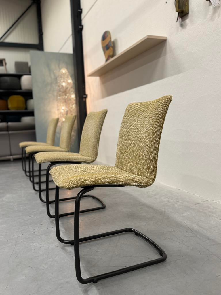 4 Nieuw Leolux Freyr Eetkamerstoel Safire Stof Design Stoel, Leolux, Overige kleuren, Nieuw, Ophalen of Verzenden