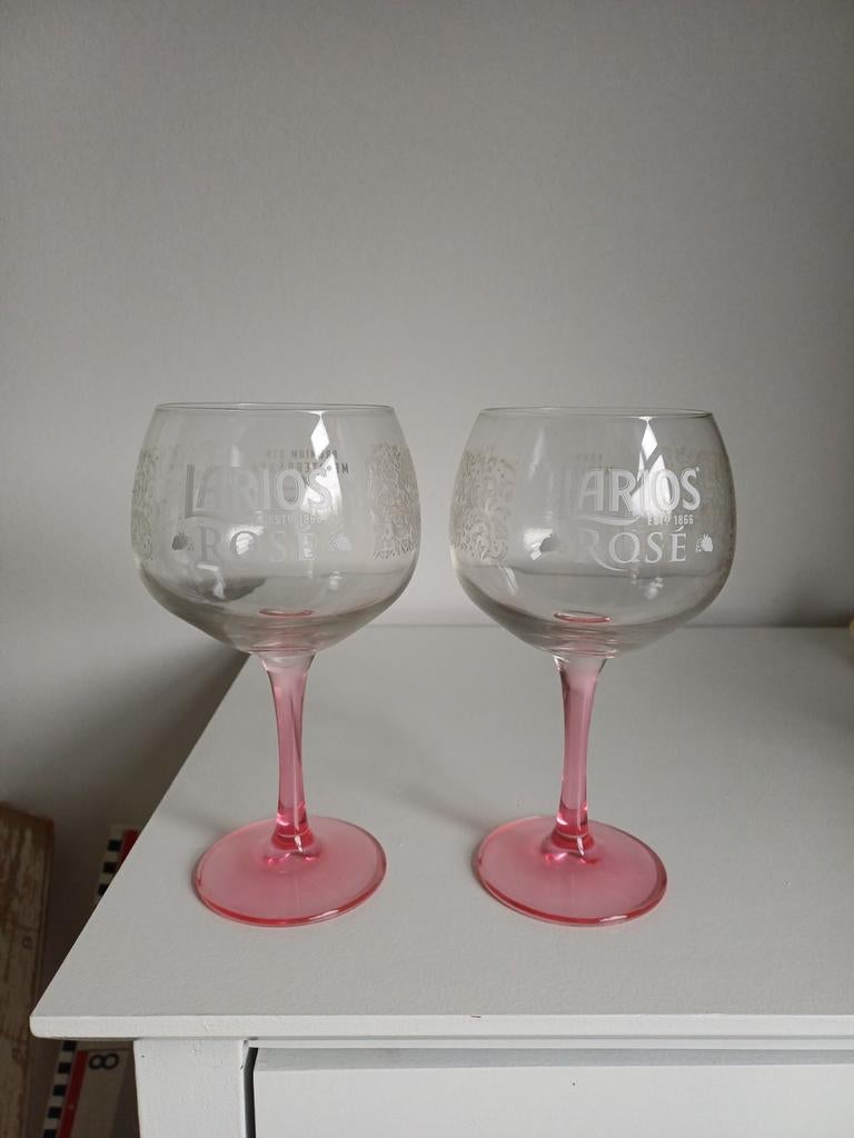 Gin Glazen met Gekleurde Voet - 6 Stuks, Ophalen of Verzenden, Zo goed als nieuw